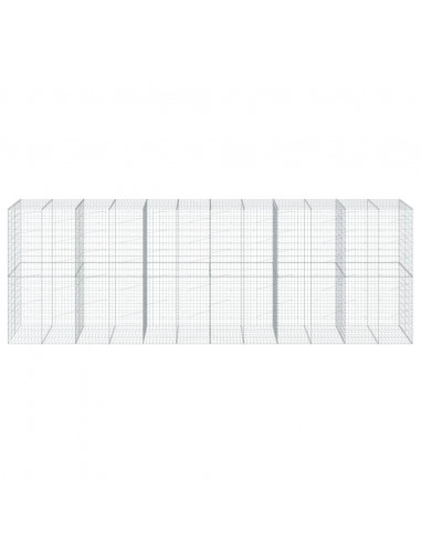 Cesto Gabbione con Copertura 600x100x200 cm in Ferro Zincato