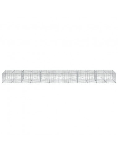 Cesto Gabbione con Copertura 600x100x50 cm in Ferro Zincato