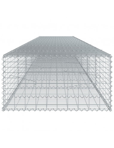 Cesto Gabbione con Copertura 600x100x50 cm in Ferro Zincato