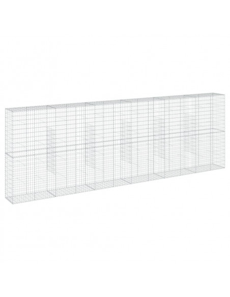 Cesto Gabbione con Copertura 600x50x200 cm in Ferro Zincato
