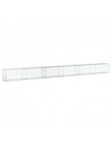 Cesto Gabbione con Copertura 600x50x50 cm in Ferro Zincato