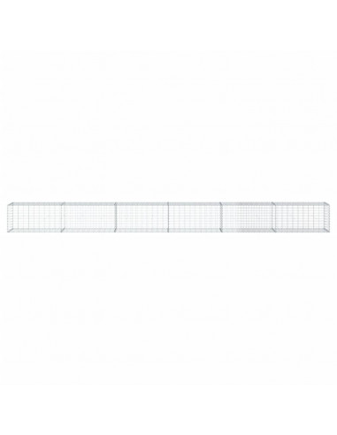 Cesto Gabbione con Copertura 600x50x50 cm in Ferro Zincato