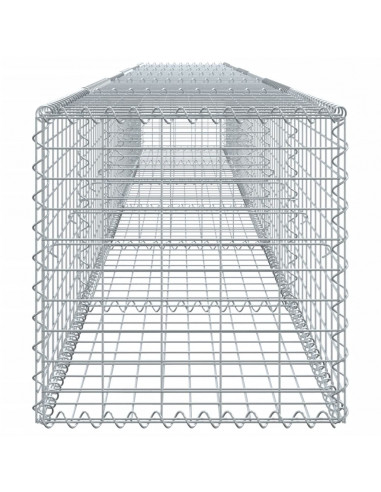 Cesto Gabbione con Copertura 600x50x50 cm in Ferro Zincato