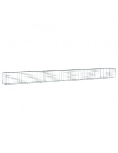 Cesto Gabbione con Copertura 600x50x50 cm in Ferro Zincato