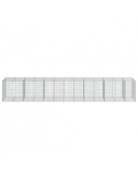 Cesto Gabbione con Copertura 650x100x100 cm in Ferro Zincato