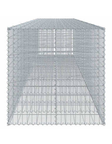 Cesto Gabbione con Copertura 650x100x100 cm in Ferro Zincato