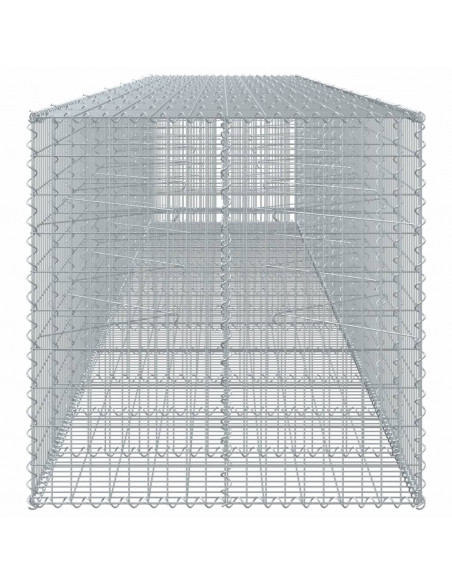 Cesto Gabbione con Copertura 650x100x100 cm in Ferro Zincato