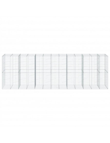 Cesto Gabbione con Copertura 650x100x200 cm in Ferro Zincato