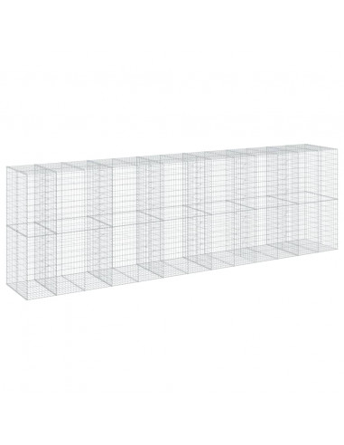 Cesto Gabbione con Copertura 650x100x200 cm in Ferro Zincato