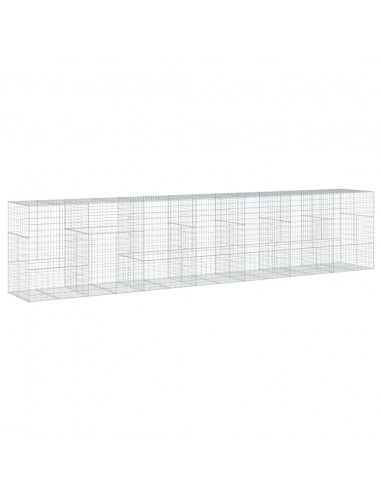 Cesto Gabbione con Copertura 700x100x150 cm in Ferro Zincato