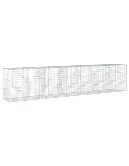Cesto Gabbione con Copertura 700x100x150 cm in Ferro Zincato