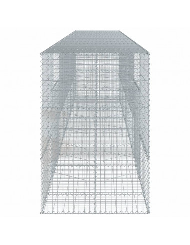 Cesto Gabbione con Copertura 700x100x150 cm in Ferro Zincato