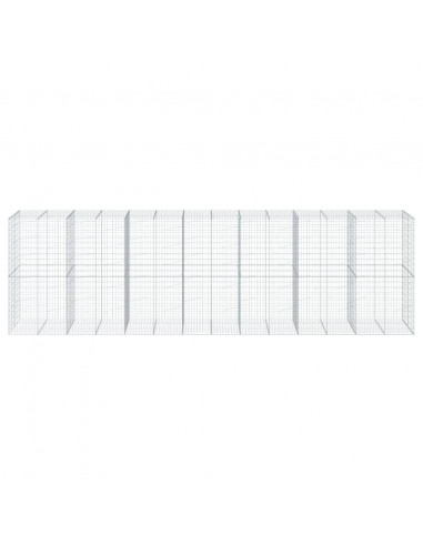 Cesto Gabbione con Copertura 700x100x200 cm in Ferro Zincato