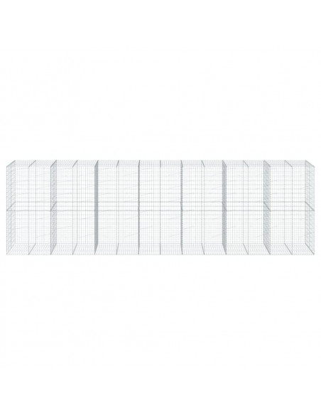 Cesto Gabbione con Copertura 700x100x200 cm in Ferro Zincato