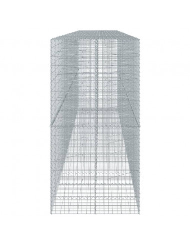 Cesto Gabbione con Copertura 700x100x200 cm in Ferro Zincato