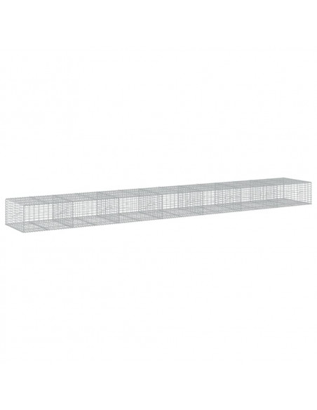 Cesto Gabbione con Copertura 700x100x50 cm Ferro Zincato