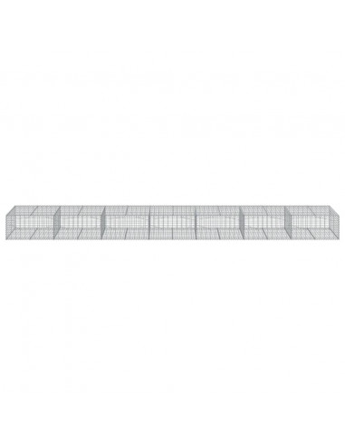 Cesto Gabbione con Copertura 700x100x50 cm Ferro Zincato