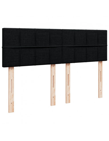 Giroletto a Molle con Materasso Nero 160x200 cm in Tessuto