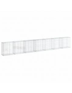 Cesto Gabbione con Copertura 700x50x100 cm in Ferro Zincato 2