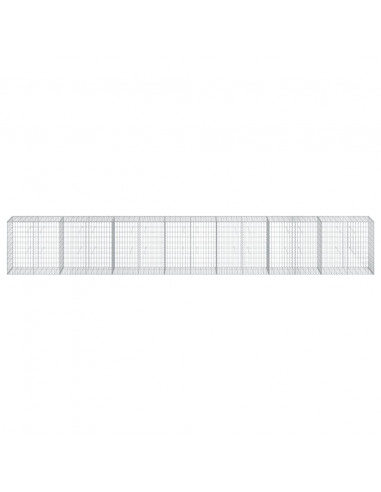 Cesto Gabbione con Copertura 700x50x100 cm in Ferro Zincato