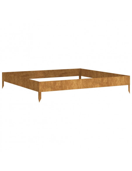 Fioriera Rialzata da Giardino 100x100x18,5 cm in Acciaio Corten
