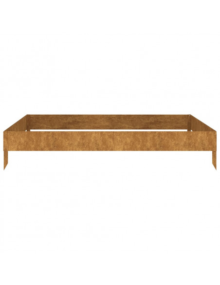 Fioriera Rialzata da Giardino 100x100x18,5 cm in Acciaio Corten