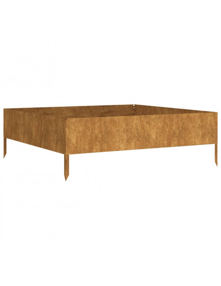 Fioriera Rialzata da Giardino 100x100x33,5 cm in Acciaio Corten