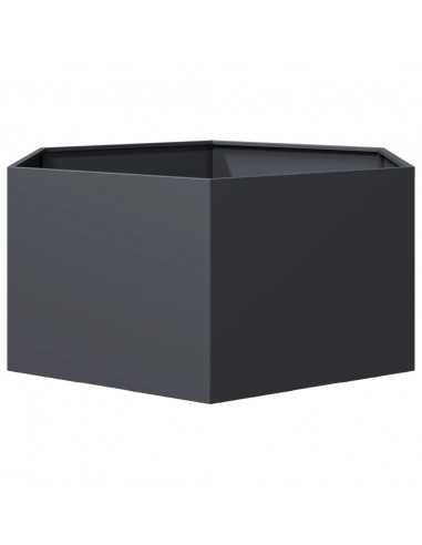 Fioriera da Giardino Antracite Esagono 104x90x45 cm in Acciaio