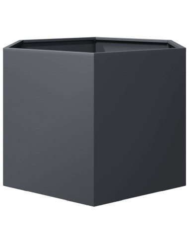 Fioriera da Giardino Antracite Esagono 69x60x45 cm in Acciaio