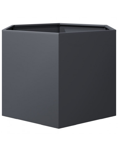 Fioriera da Giardino Antracite Esagono 69x60x45 cm in Acciaio