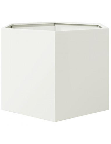 Fioriera da Giardino Bianca Esagono 69x60x45 cm in Acciaio