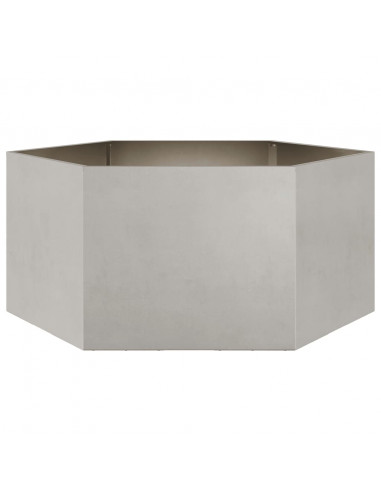 Fioriera da Giardino Esagono 104x90x45 cm in Acciaio Inox