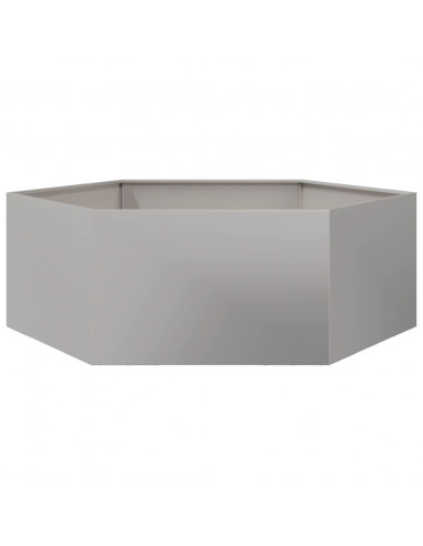 Fioriera da Giardino Esagono 138x120x45 cm in Acciaio Inox
