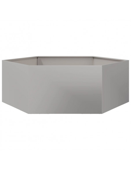 Fioriera da Giardino Esagono 138x120x45 cm in Acciaio Inox
