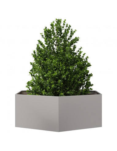 Fioriera da Giardino Esagono 138x120x45 cm in Acciaio Inox