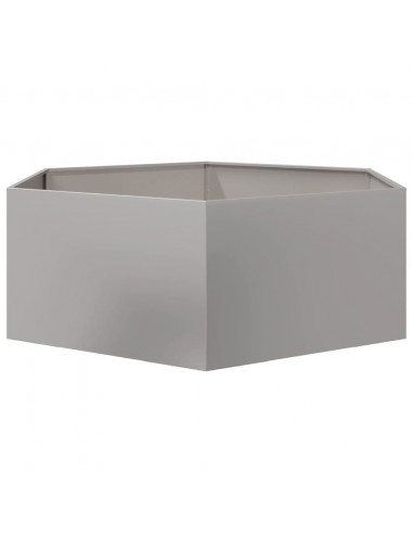 Fioriera da Giardino Esagono 138x120x45 cm in Acciaio Inox
