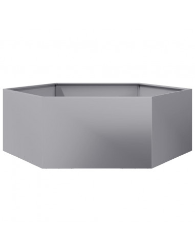 Fioriera da Giardino Esagono 138x120x45 cm in Acciaio Zincato