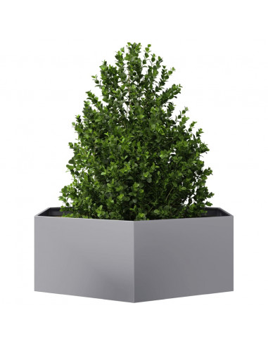 Fioriera da Giardino Esagono 138x120x45 cm in Acciaio Zincato