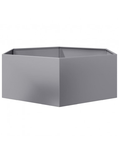 Fioriera da Giardino Esagono 138x120x45 cm in Acciaio Zincato
