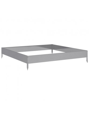 Fioriera Rialzata da Giardino 100x100x18,5cm in Acciaio zincato