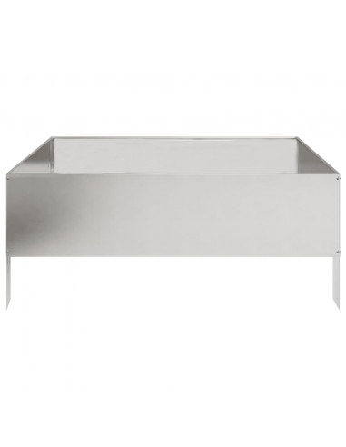 Fioriera Rialzata da Giardino 100x100x25 cm in Acciaio Inox