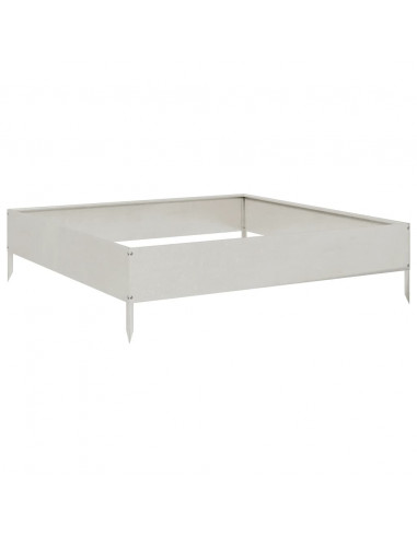 Fioriera Rialzata da Giardino 100x100x26 cm in Acciaio Inox