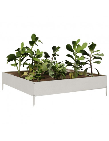 Fioriera Rialzata da Giardino 100x100x26 cm in Acciaio Inox