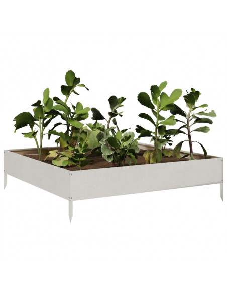Fioriera Rialzata da Giardino 100x100x26 cm in Acciaio Inox