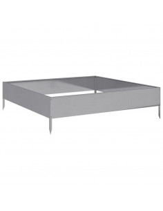 Fioriera Rialzata da Giardino 100x100x26 cm in Acciaio Zincato 2