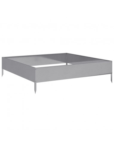 Fioriera Rialzata da Giardino 100x100x26 cm in Acciaio Zincato