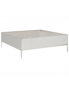 Fioriera Rialzata da Giardino 100x100x33,5 cm in Acciaio Inox 2