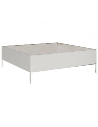 Fioriera Rialzata da Giardino 100x100x33,5 cm in Acciaio Inox