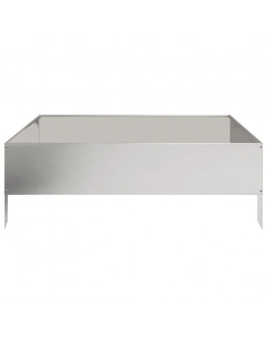 Fioriera Rialzata da Giardino 100x100x33,5 cm in Acciaio Inox