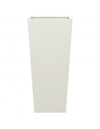 Fioriera da Giardino Bianca 35x35x75 cm in Acciaio